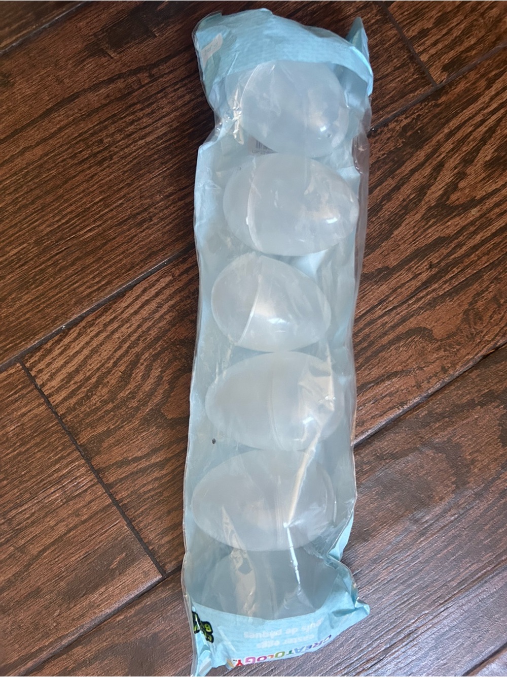 Clear plastic eggs